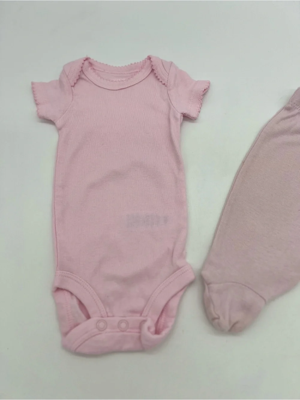 Carters Baby Girl Pink Top One Piece Jumpsuit And Pant Footie Set Newborn